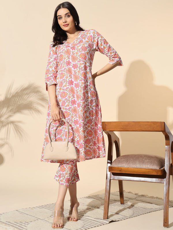 Cotton Printed Kurta and Pant Set- #KU005