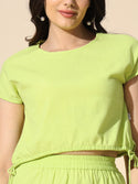 Cyber Lime Crop Top and Skirt- #CRD030