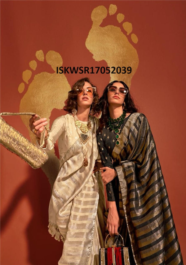 Hand Woven Viscose Saree With Blouse-ISKWSR17052039