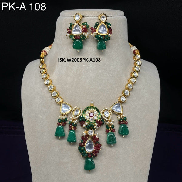 Kundan Jewelry Set-ISKJW2005PK-A108