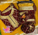 Sequined Maslin Silk Kurti With Sharara And Organza Dupatta-ISKWSH1206SPC2779