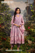 Digital Floral Printed Malmal Cotton Anarkali Kurti With Pant And Dupatta-ISKWSU1406OMK2721