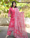Printed Khadi Cotton Kurti With Khadi Pant And Malmal Cotton Dupatta-ISKWSU2006PPC/D1425