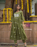 Bandhnai Printed Malmal Cotton Kurti With Pant-ISKWKUFC290624G/FC270624P/FC270624M