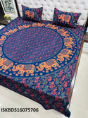 Mandala Print Cotton Bedsheet With Pillow Cover-ISKBDS16075706