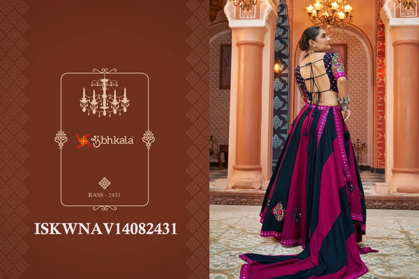 Embroidered Viscose Rayon Lehenga With Blouse And Dupatta-ISKWNAV14082431