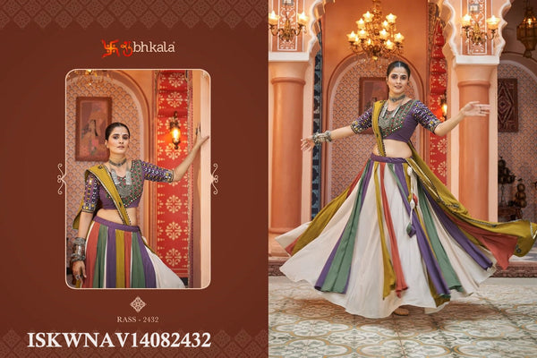 Embroidered Viscose Rayon Lehenga With Blouse And Dupatta-ISKWNAV14082432