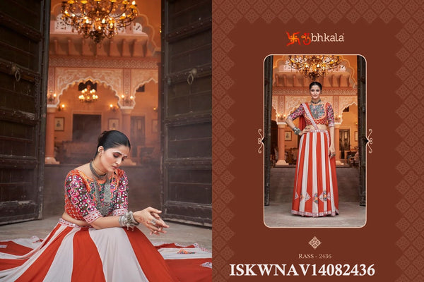 Embroidered Viscose Rayon Lehenga With Blouse And Dupatta-ISKWNAV14082436