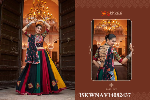 Embroidered Viscose Rayon Lehenga With Blouse And Printed Dupatta-ISKWNAV14082437