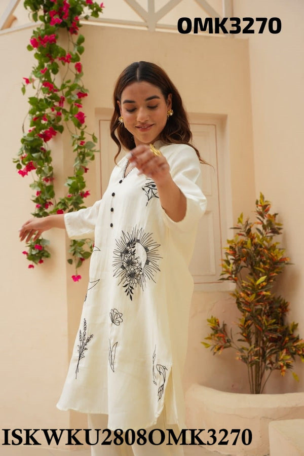 Digital Printed Cotton Kurti With Pant-ISKWKU2808OMK3270