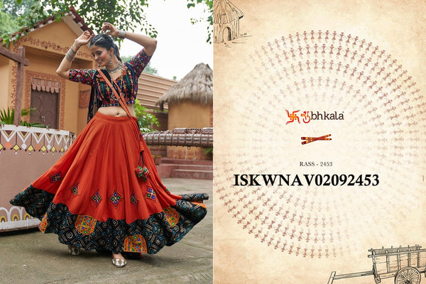 Embroidered Rayon Lehenga With Blouse And Dupatta-ISKWNAV02092455/2451/2452/2453/2454/2456