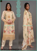 Digital Printed Maslin Kurti With Shantoon Pant And Dupatta-ISKWSU0909ND2839