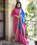 Handloom Cotton Kurti With Pant And Cotton Dupatta-ISKWSU1009PPC/D1636