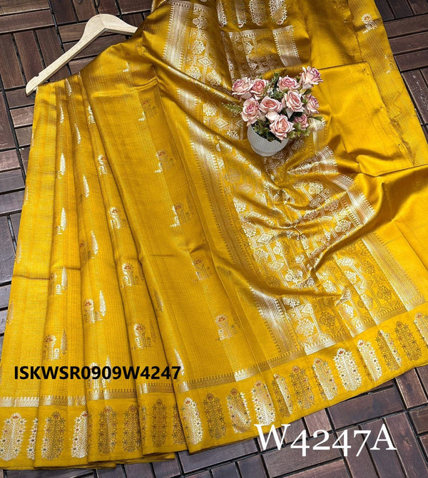 Zari Weaved Munga Silk Saree With Blouse-ISKWSR0909W4247