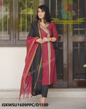 Handloom Cotton Kurti With Cotton Pant And Handloom Dupatta-ISKWSU1609PPC/D1590