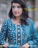 Printed Chanderi Silk Kurti With Pant And Dupatta-ISKWSU1609PPC/D1237