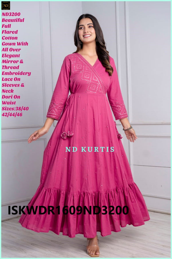 Embroidered Cotton Dress-ISKWDR1609ND3200