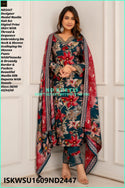 Digital Printed Modal Maslin Kurti With Pant And Maslin Silk Dupatta-ISKWSU1609ND2447