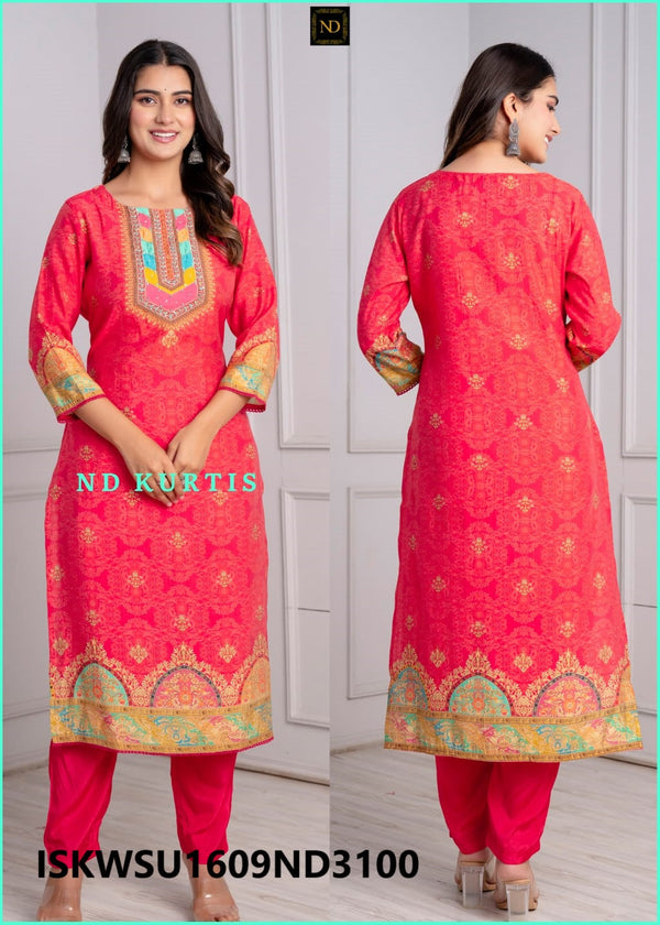 Digital Printed Maslin Kurti With Pant And Dupatta-ISKWSU1609ND3100