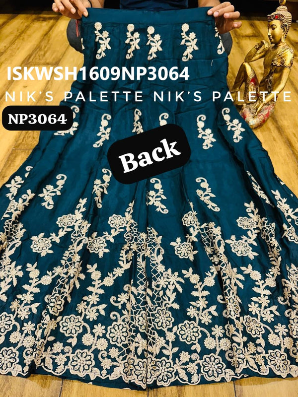 Embroidered Silk Kurti With Sharara And Dupatta-ISKWSH1609NP3064/NP3063