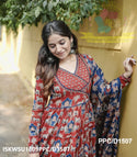 Ajrakh Printed Cotton Anarkali Kurti With Pant And Malmal Cotton Dupatta-ISKWSU1809PPC/D1507