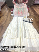 Embroidered Georgette Crop Top With Palazzo And Shrug-ISKWPL1709AGC4337