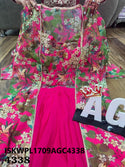 Georgette Crop Top With Palazzo And Floral Printed Shrug-ISKWPL1709AGC4338