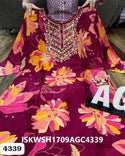 Printed Chinon Silk Kurti With Sharara And Chiffon Dupatta-ISKWSH1709AGC4339