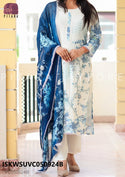 Digital Printed Maslin Kurti With Silk Pant And Organza Dupatta-ISKWSUVC050924B