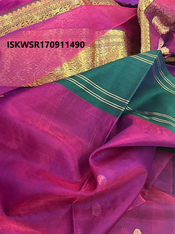 Handloom Chanderi Silk Saree With Blouse-ISKWSR170911490