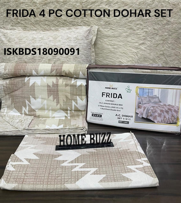 Cotton Bedsheet With Pillow Cover And Coordinate Dohar-ISKBDS18090091