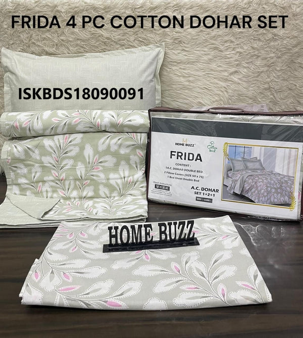 Cotton Bedsheet With Pillow Cover And Coordinate Dohar-ISKBDS18090091