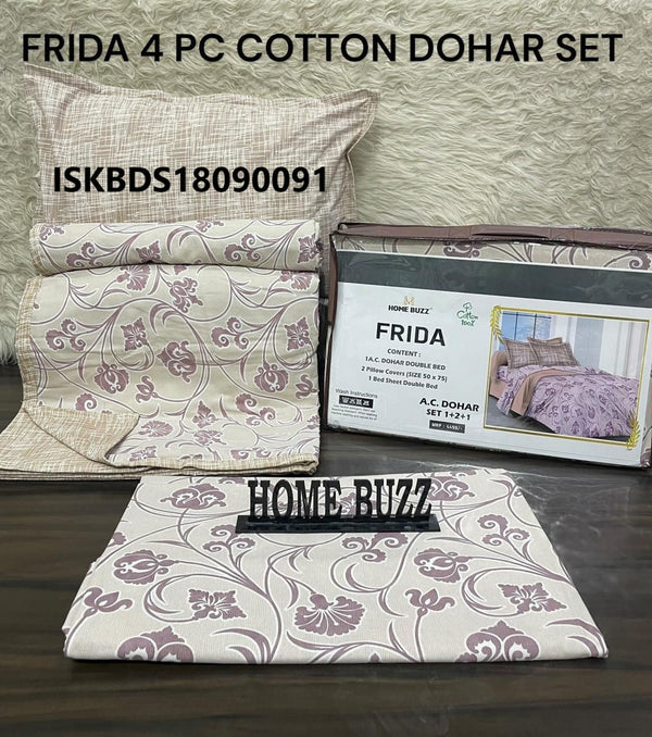 Cotton Bedsheet With Pillow Cover And Coordinate Dohar-ISKBDS18090091