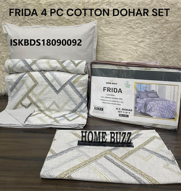 Cotton Bedsheet With Pillow Cover And Coordinate Dohar-ISKBDS18090092