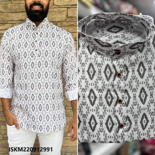 Printed Cotton Shirt-ISKM220912991