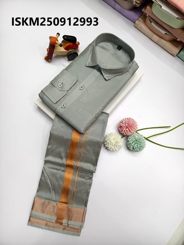 Men's Silk Shirt With Dhoti-ISKM250912993