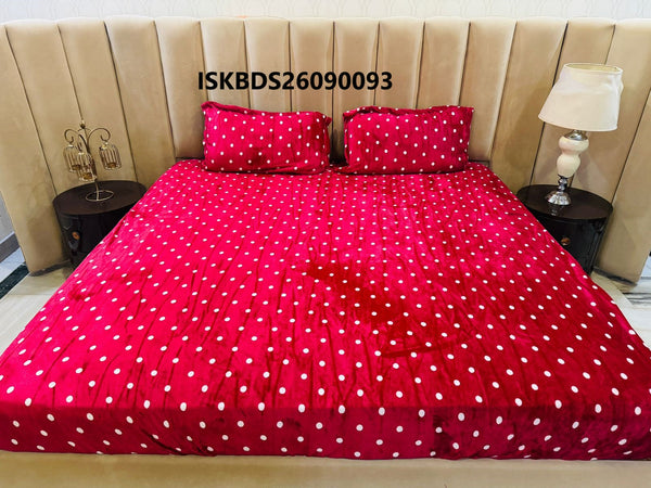 King Size Elastic Fitted Bedsheet With Pillow Cover-ISKBDS26090093