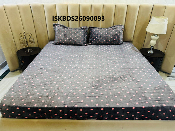 King Size Elastic Fitted Bedsheet With Pillow Cover-ISKBDS26090093