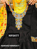 Embroidered Silk Gown With Digital Printed Dupatta-ISKWAN2709NP2677