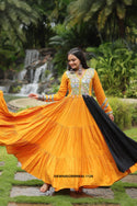 Embroidered Rayon Gown-ISKWNAV2809RKAI-1126