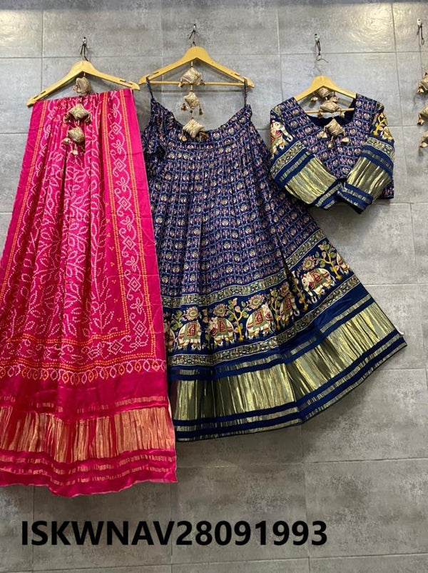 Printed Gaji Silk Lehenga With Blouse And Digital Printed Dupatta-ISKWNAV28091993