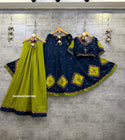 Embroidered Cotton Lehenga With Blouse And Rayon Cotton Dupatta-ISKWNAV29091996