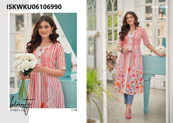 Digital Printed Linen Kurti-ISKWKU06106990