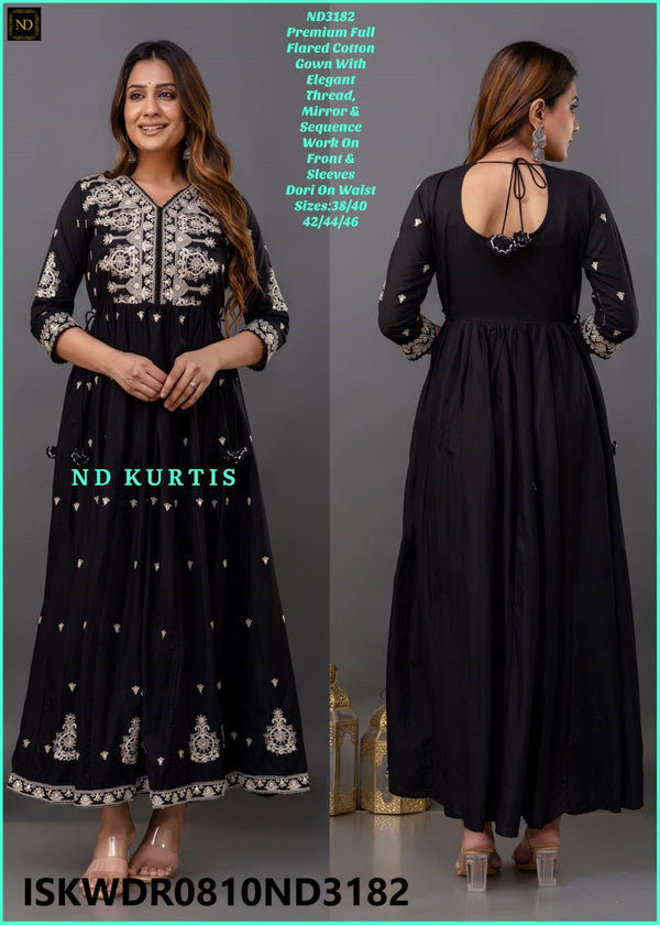 Embroidered Cotton Dress-ISKWDR0810ND3181/ND3182