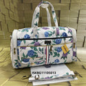 Flower Printed Leather Duffle Bag-ISKBG11105013