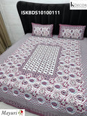 Double Bed Cotton Panel Print Bedsheet Set-ISKBDS10100111