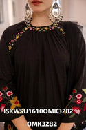 Embroidred Cotton Kurti With Pant And Net Dupatta-ISKWSU1610OMK3282