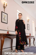 Embroidred Cotton Kurti With Pant And Net Dupatta-ISKWSU1610OMK3282