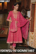 Embroidered Rayon Anarkali Kurti With Pant And Dupatta-ISKWSU1610OMK1497