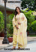 Printed Kurti With Pant And Chiffon Dupatta-ISKWSU1610OMK3303